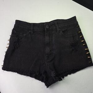 BDG Black Jean Shorts with Gold Studs